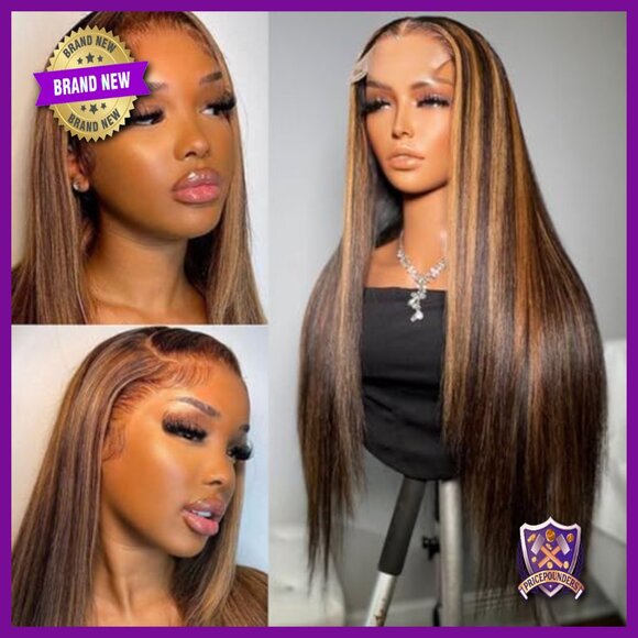20in Straight Human Hair Wig HD Lace Front 200% Density Natural Hairline